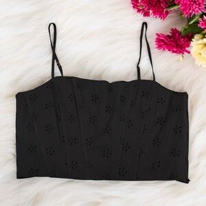 Jason Wu black corset top size large NWOT